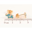 Серьги Xuping Позолота 18K пусеты Слоники с голубой эмалью и цирконием фото №2