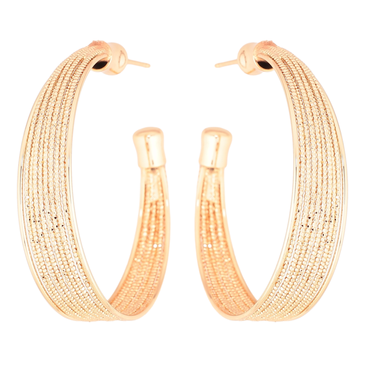 Серьги Xuping Позолота 18K пусеты Широкие дуги фото №6