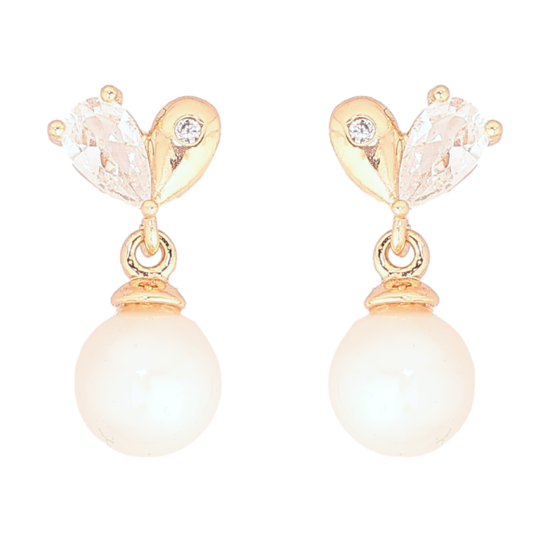 Сережки Xuping Позолота 18K пусети «Сердечка з перлинними підвісками» фото №5 Сережки Xuping Позолота 18K пусети «Сердечка з перлинними підвісками» фото №5
