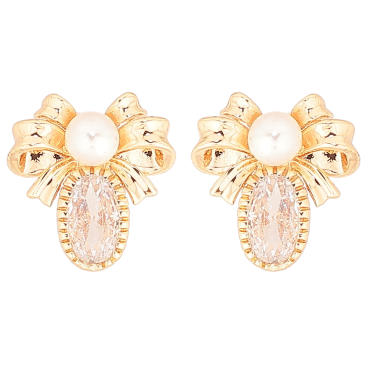 Сережки Xuping Позолота 18K пусети «Банти з кристалами та перлинами» фото №18 Сережки Xuping Позолота 18K пусети «Банти з кристалами та перлинами» фото №18