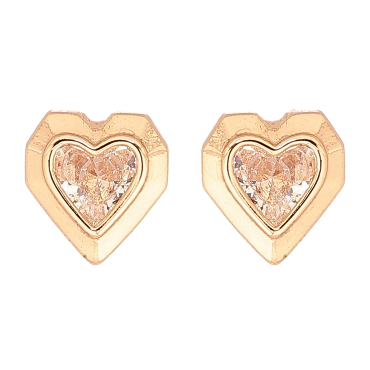 Сережки Xuping Позолота 18K пусети «Сердечка з кристалами» фото №18