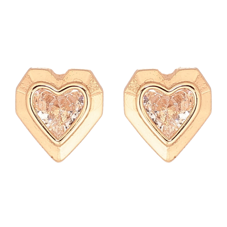 Сережки Xuping Позолота 18K пусети «Сердечка з кристалами» фото №1 Сережки Xuping Позолота 18K пусети «Сердечка з кристалами» фото №1