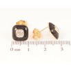Сережки Xuping Позолота 18K пусети «Квадрати з чорною емаллю і цирконієм» 10х10мм фото №2