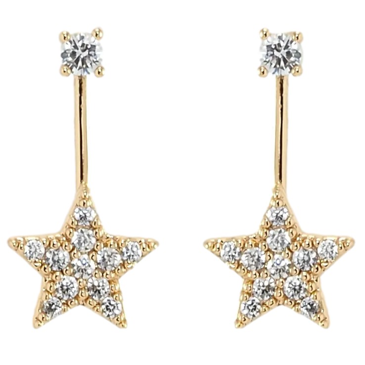 Сережки Xuping Позолота 18K пусети Зірки з цирконієм фото №5