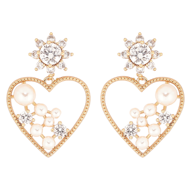 Сережки Xuping Позолота 18K пусети «Підвіски сердечка з перлинами» фото №10 Сережки Xuping Позолота 18K пусети «Підвіски сердечка з перлинами» фото №10