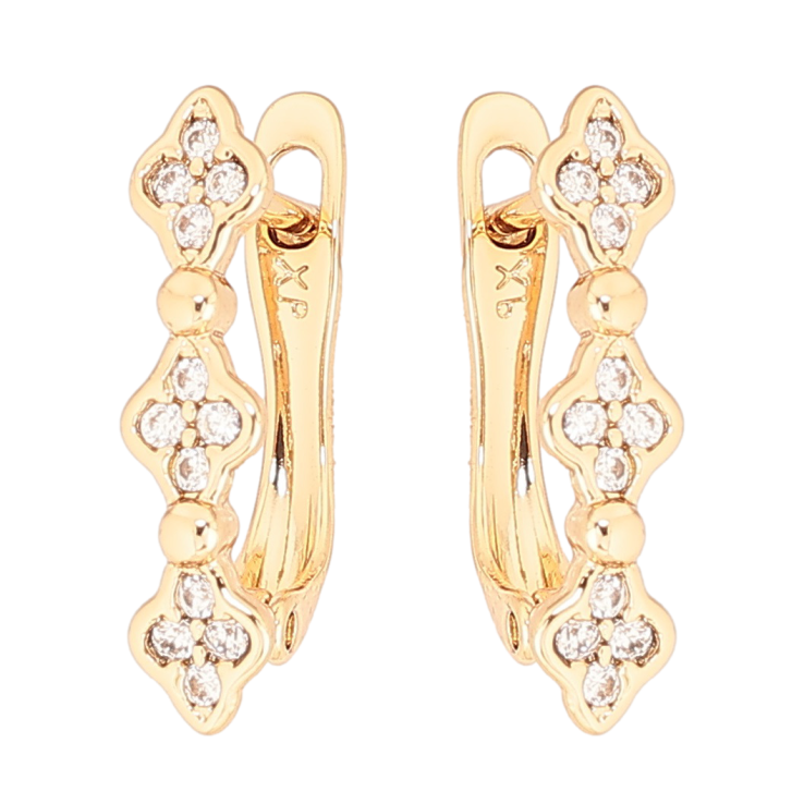 Серьги Xuping Позолота 18K английский замок Декоративный узор с цирконием фото №3 Серьги Xuping Позолота 18K английский замок Декоративный узор с цирконием фото №3