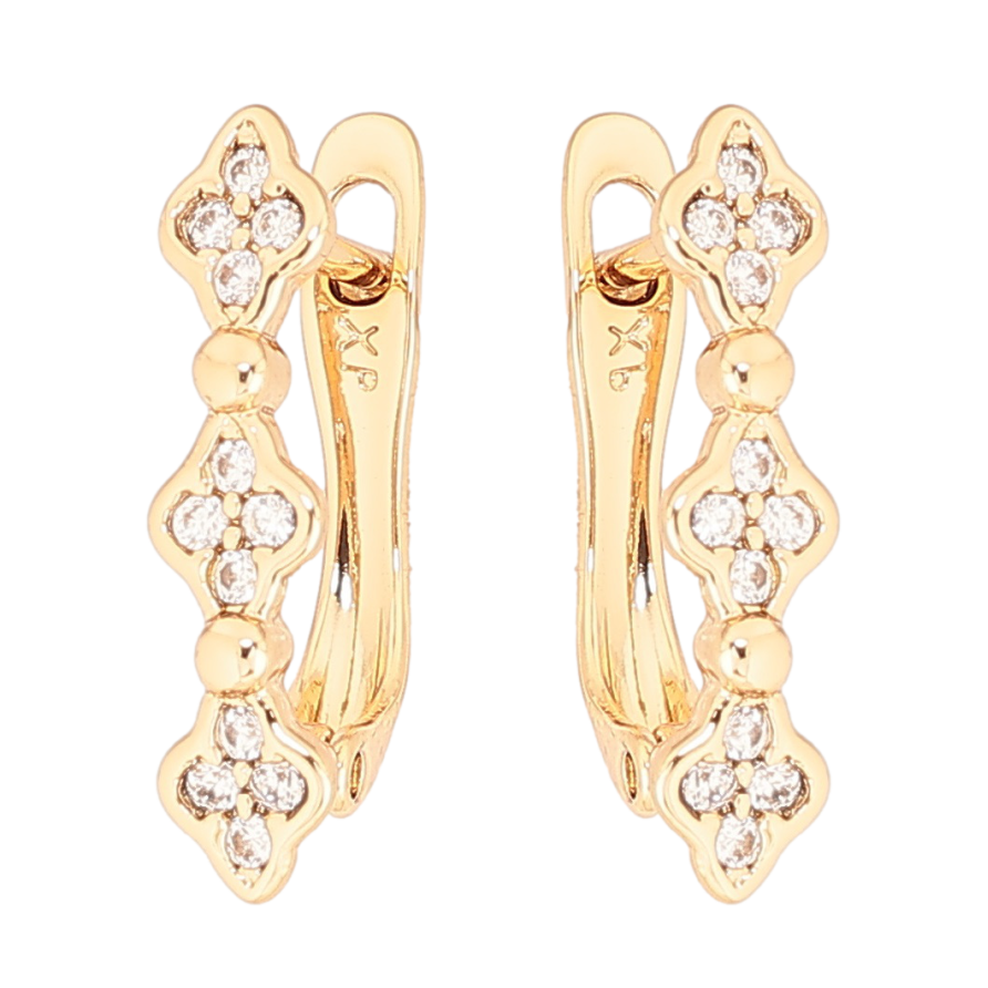 Серьги Xuping Позолота 18K английский замок Декоративный узор с цирконием фото №1 Серьги Xuping Позолота 18K английский замок Декоративный узор с цирконием фото №1