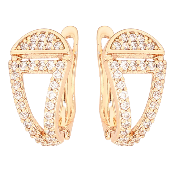 Сережки Xuping Позолота 18K англійський замок «Декоративний візерунок з цирконієм» фото №22 Сережки Xuping Позолота 18K англійський замок «Декоративний візерунок з цирконієм» фото №22