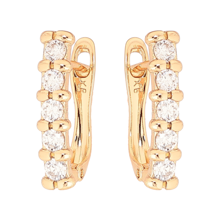 Сережки Xuping Позолота 18K англійський замок «Доріжки цирконію» фото №18