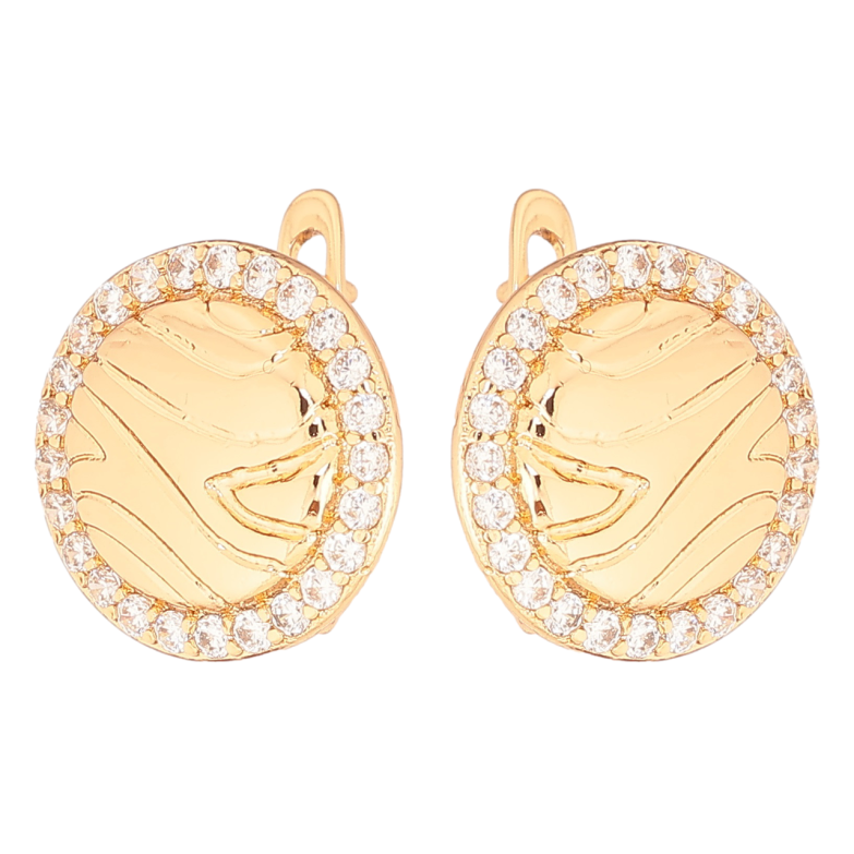 Серьги Xuping Позолота 18K английский замок Круги с цирконием фото №2