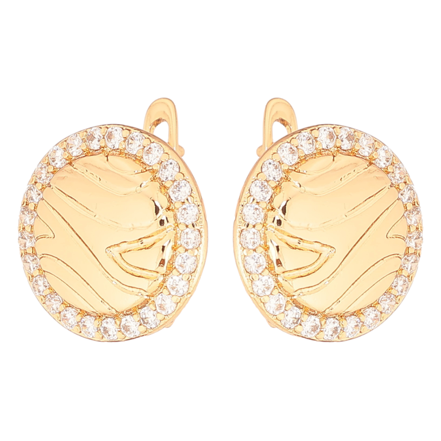 Серьги Xuping Позолота 18K английский замок Круги с цирконием фото №1