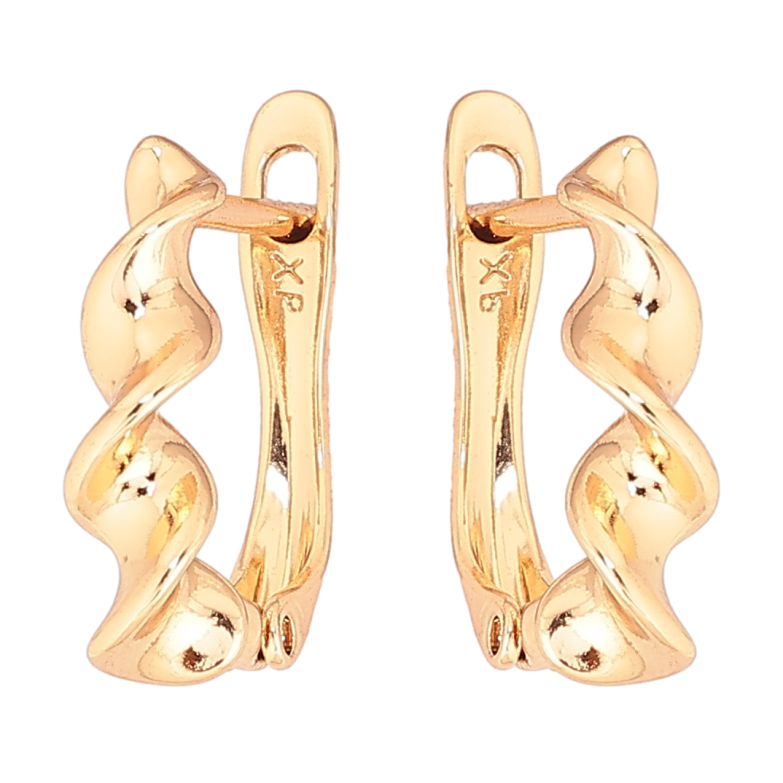 Серьги Xuping Позолота 18K английский замок Спиральный узор фото №1 Серьги Xuping Позолота 18K английский замок Спиральный узор фото №1