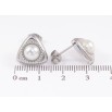 Серьги Xuping TTM Stainless Steel цвет Родий пусеты Треугольники с жемчужными вставками фото №2