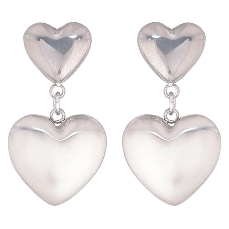 Серьги Xuping TTM Stainless Steel цвет Родий пусеты Сердечки фото №11 Серьги Xuping TTM Stainless Steel цвет Родий пусеты Сердечки фото №11