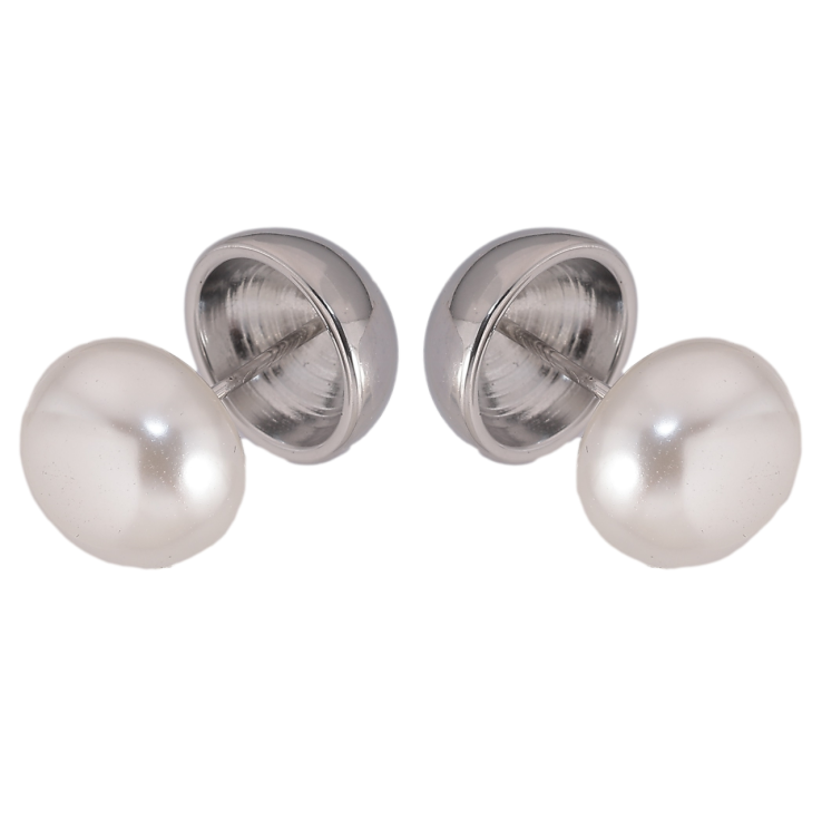Серьги Xuping TTM Stainless Steel цвет Родий пусеты Двусторонние полусферы ø 12мм фото №21