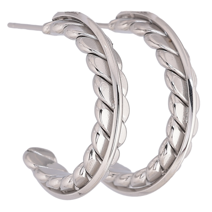 Серьги Xuping TTM Stainless Steel цвет Родий пусеты Декоративные дуги фото №19