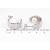 Серьги Xuping TTM Stainless Steel цвет Родий пусеты Широкие дуги с узором и жемчужинами фото №2