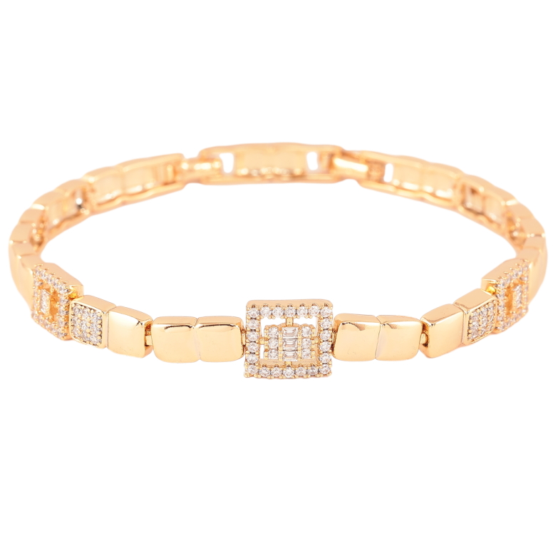 Браслет Xuping Позолота 18K ««Інкрустація цирконієм» довжина з доп. замком 17,19.5см х 5мм фото №1 Браслет Xuping Позолота 18K ««Інкрустація цирконієм» довжина з доп. замком 17,19.5см х 5мм фото №1