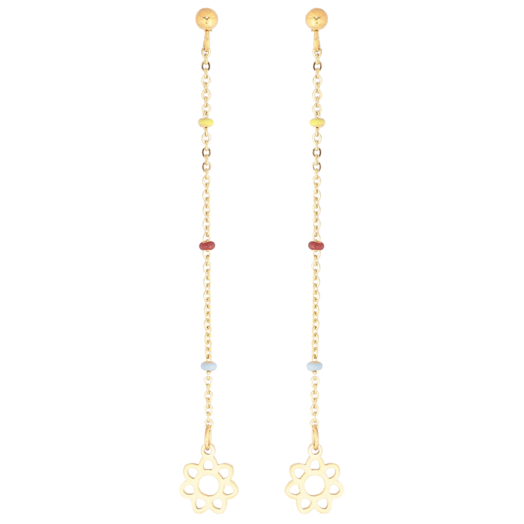 Серьги Xuping TTM Stainless Steel цвет 14К пусеты Цветочки на цепочках фото №15 Серьги Xuping TTM Stainless Steel цвет 14К пусеты Цветочки на цепочках фото №15