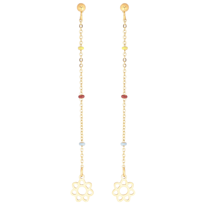 Сережки Xuping TTM Stainless Steel колір 14К пусети «Квіти на ланцюжках» фото №14 Сережки Xuping TTM Stainless Steel колір 14К пусети «Квіти на ланцюжках» фото №14