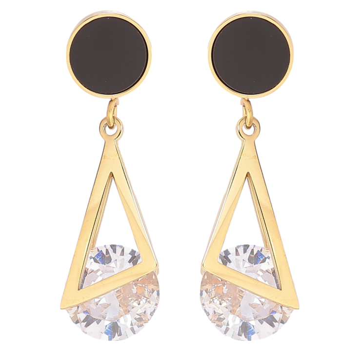 Серьги Xuping TTM Stainless Steel цвет 14К пусеты Кристальные подвески фото №16