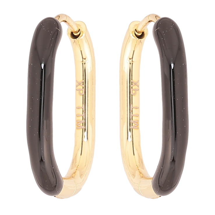 Серьги Xuping TTM Stainless Steel цвет 14К колечки Покраска черной эмалью фото №18 Серьги Xuping TTM Stainless Steel цвет 14К колечки Покраска черной эмалью фото №18