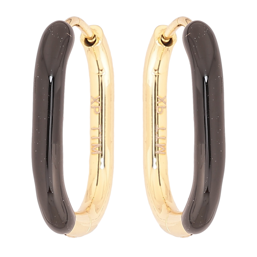 Серьги Xuping TTM Stainless Steel цвет 14К колечки Покраска черной эмалью фото №1 Серьги Xuping TTM Stainless Steel цвет 14К колечки Покраска черной эмалью фото №1
