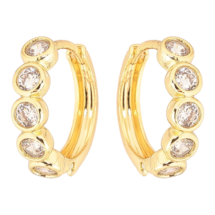 Сережки Xuping Позолота 14K колечка «Кришталеві доріжки» фото №25