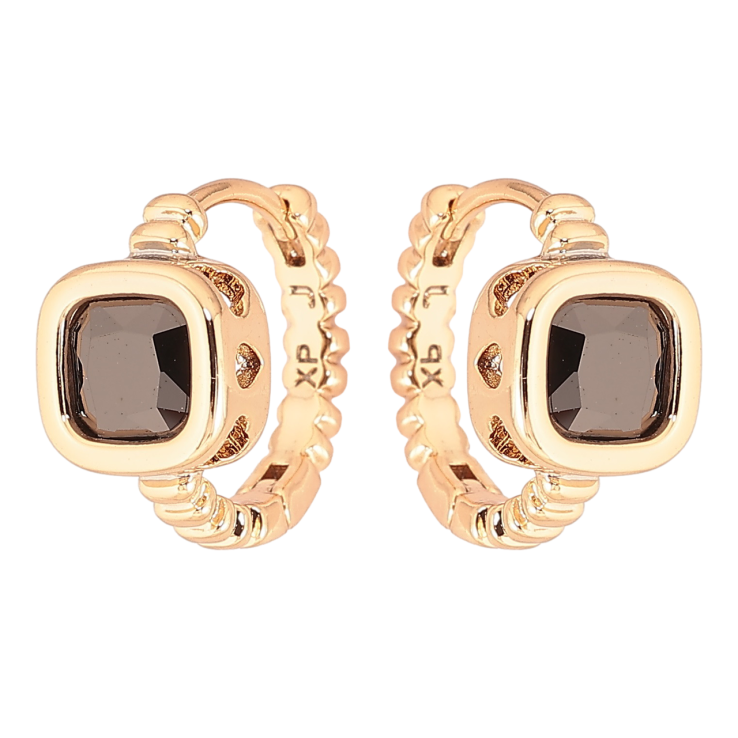 Серьги Xuping Позолота 18K колечки Черные кристаллы фото №22 Серьги Xuping Позолота 18K колечки Черные кристаллы фото №22
