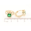 Серьги Xuping Позолота 18K колечки Зеленые кристаллы фото №2