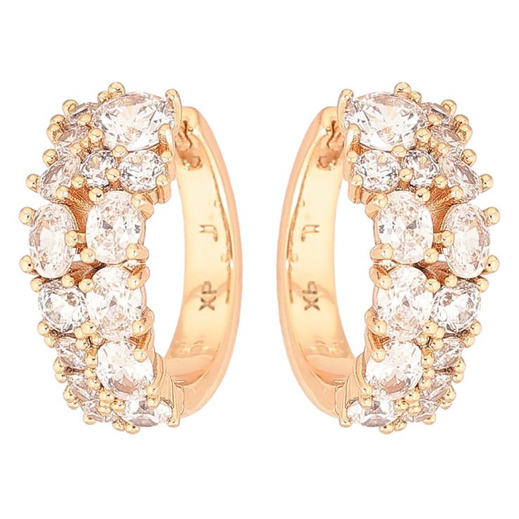 Серьги Xuping Позолота 18K колечки Инкрустация кристаллами фото №16 Серьги Xuping Позолота 18K колечки Инкрустация кристаллами фото №16