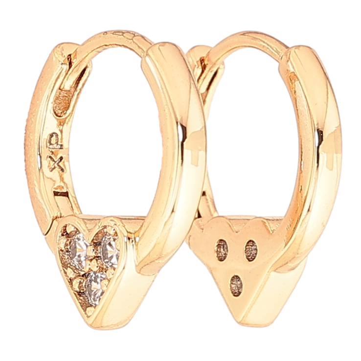 Сережки Xuping Позолота 18K колечка «Сердечка з кристалами» фото №10 Сережки Xuping Позолота 18K колечка «Сердечка з кристалами» фото №10