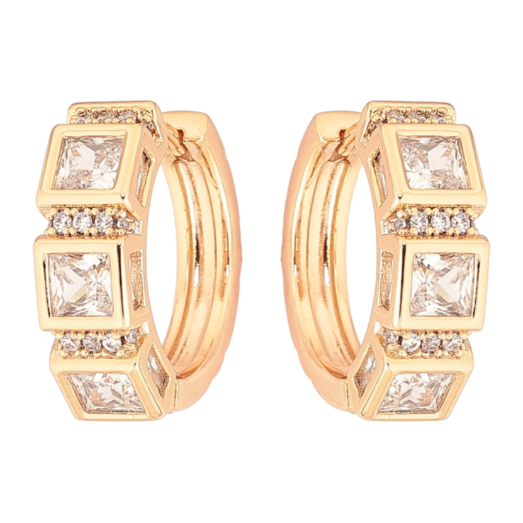 Серьги Xuping Позолота 18K колечки Инкрустация кристаллами фото №19 Серьги Xuping Позолота 18K колечки Инкрустация кристаллами фото №19