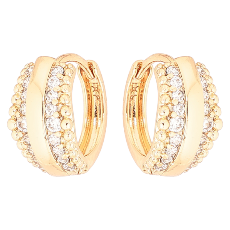 Сережки Xuping Позолота 18K колечка «Візерунок з кристалів» фото №5 Сережки Xuping Позолота 18K колечка «Візерунок з кристалів» фото №5