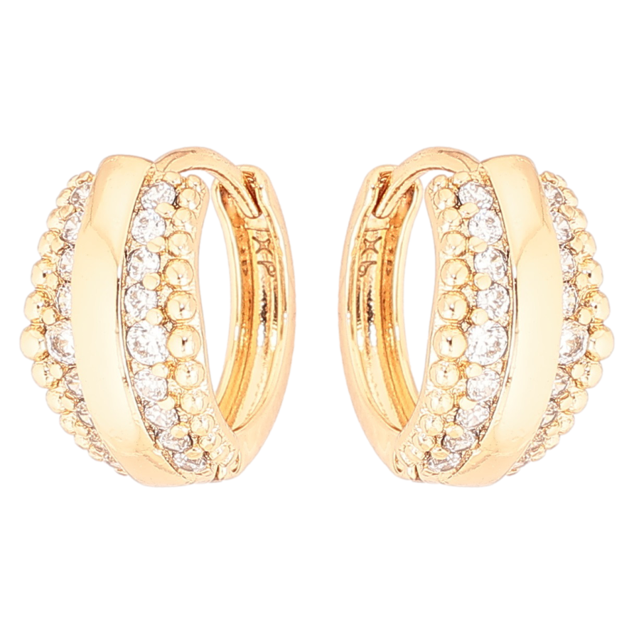 Серьги Xuping Позолота 18K колечки Узор из кристаллов фото №1 Серьги Xuping Позолота 18K колечки Узор из кристаллов фото №1