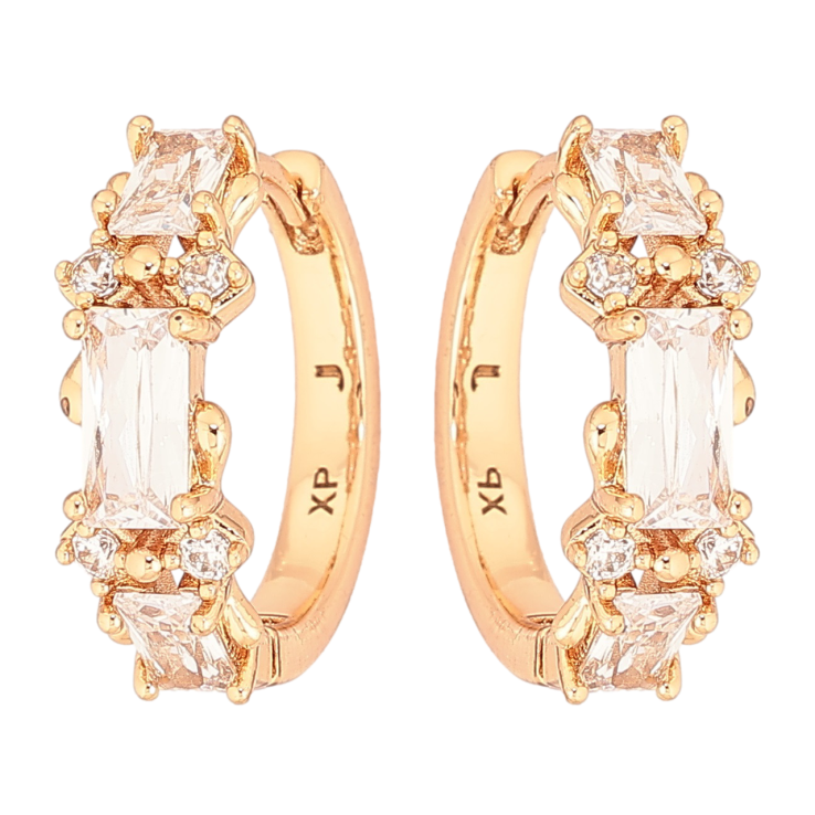 Серьги Xuping Позолота 18K колечки Узор из кристаллов фото №3 Серьги Xuping Позолота 18K колечки Узор из кристаллов фото №3