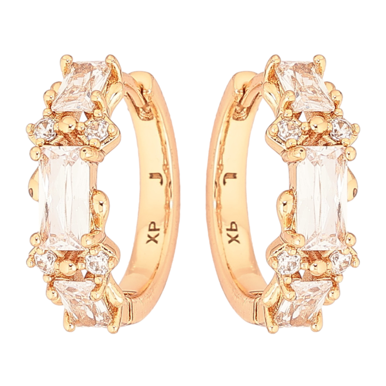 Сережки Xuping Позолота 18K колечка «Візерунок з кристалів» фото №6 Сережки Xuping Позолота 18K колечка «Візерунок з кристалів» фото №6
