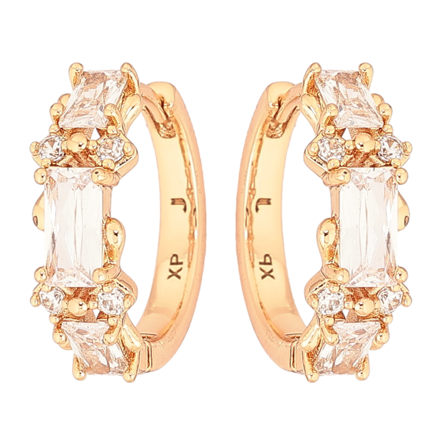 Серьги Xuping Позолота 18K колечки Узор из кристаллов фото №1 Серьги Xuping Позолота 18K колечки Узор из кристаллов фото №1