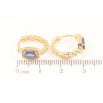 Серьги Xuping Позолота 18K колечки Узор цепочка с синим кристаллом фото №2 Серьги Xuping Позолота 18K колечки Узор цепочка с синим кристаллом фото №2