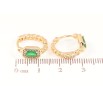 Серьги Xuping Позолота 18K колечки Узор цепочка с зеленым кристаллом фото №2