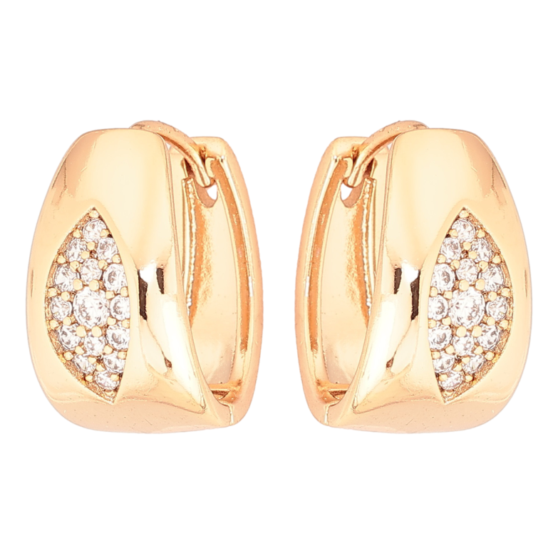 Серьги Xuping Позолота 18K колечки Узор с кристаллами фото №1