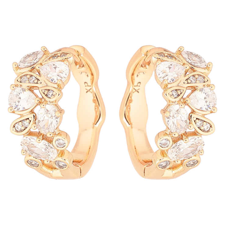 Сережки Xuping Позолота 18K колечка «Кришталевий візерунок» фото №20 Сережки Xuping Позолота 18K колечка «Кришталевий візерунок» фото №20