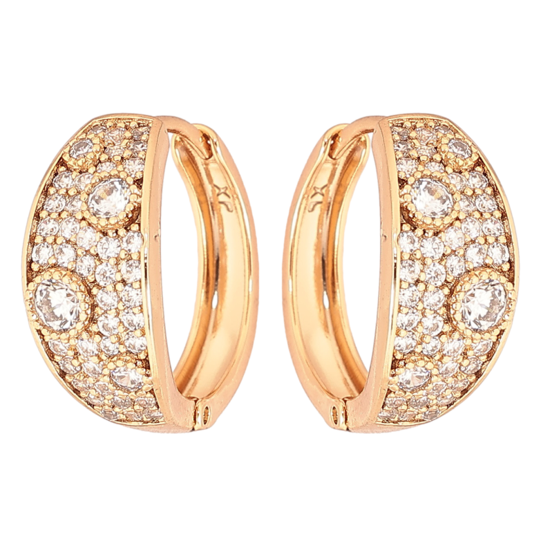 Сережки Xuping Позолота 18K колечка «Інкрустація кристалами» фото №10 Сережки Xuping Позолота 18K колечка «Інкрустація кристалами» фото №10