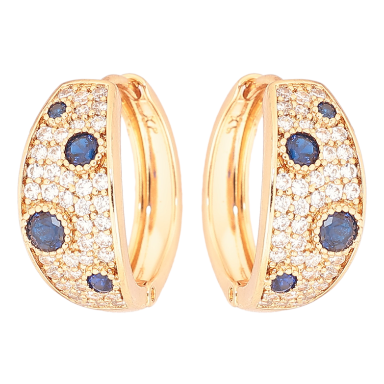 Серьги Xuping Позолота 18K колечки Инкрустация кристаллами фото №1