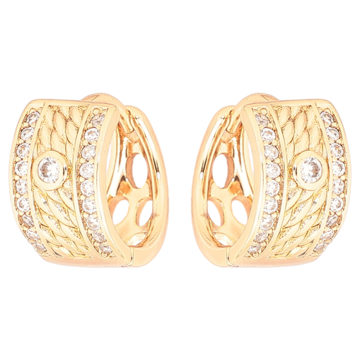 Серьги Xuping Позолота 18K колечки Декоративный узор с кристаллами фото №10 Серьги Xuping Позолота 18K колечки Декоративный узор с кристаллами фото №10