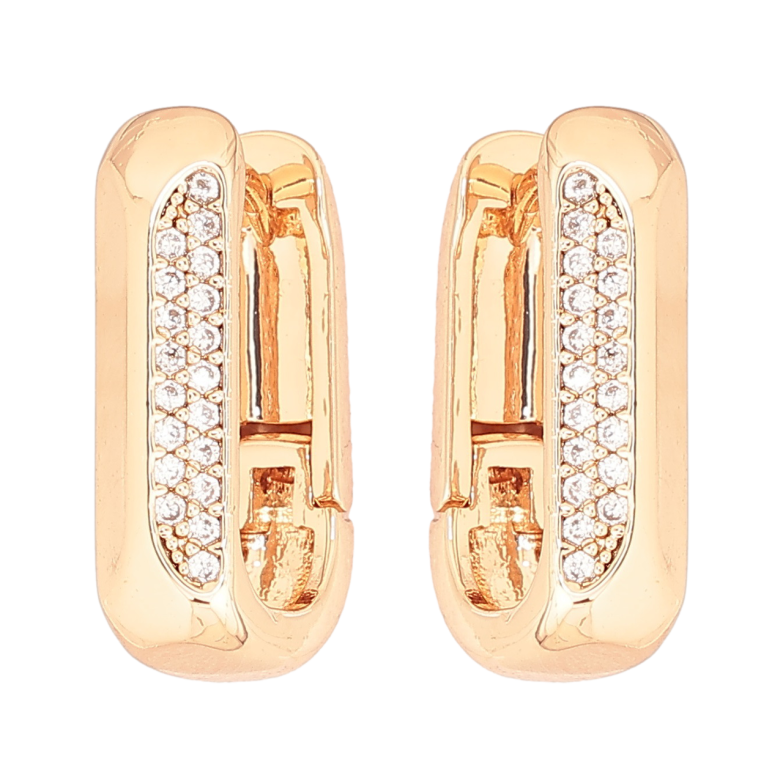 Серьги Xuping Позолота 18K колечки Узор с кристаллами фото №1