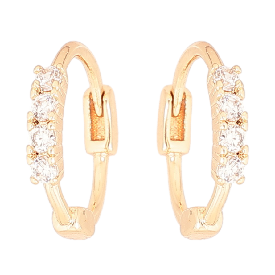 Серьги Xuping Позолота 18K колечки Кристальные дорожки фото №1 Серьги Xuping Позолота 18K колечки Кристальные дорожки фото №1