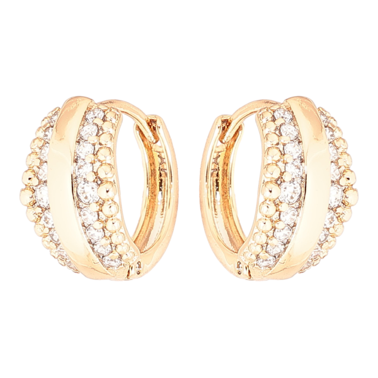 Серьги Xuping Позолота 18K колечки Узор с дорожками кристаллов фото №25 Серьги Xuping Позолота 18K колечки Узор с дорожками кристаллов фото №25