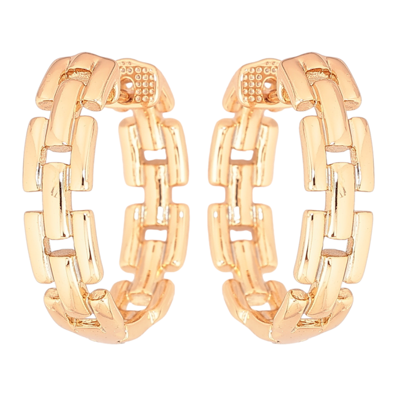 Серьги Xuping Позолота 18K колечки Браслетный узор фото №1