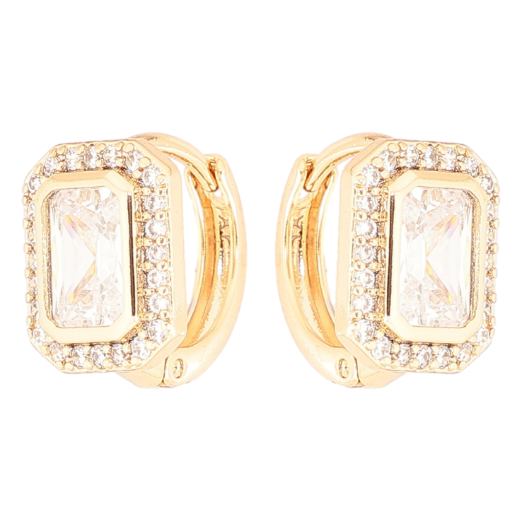 Серьги Xuping Позолота 18K колечки Кристальный блеск фото №7